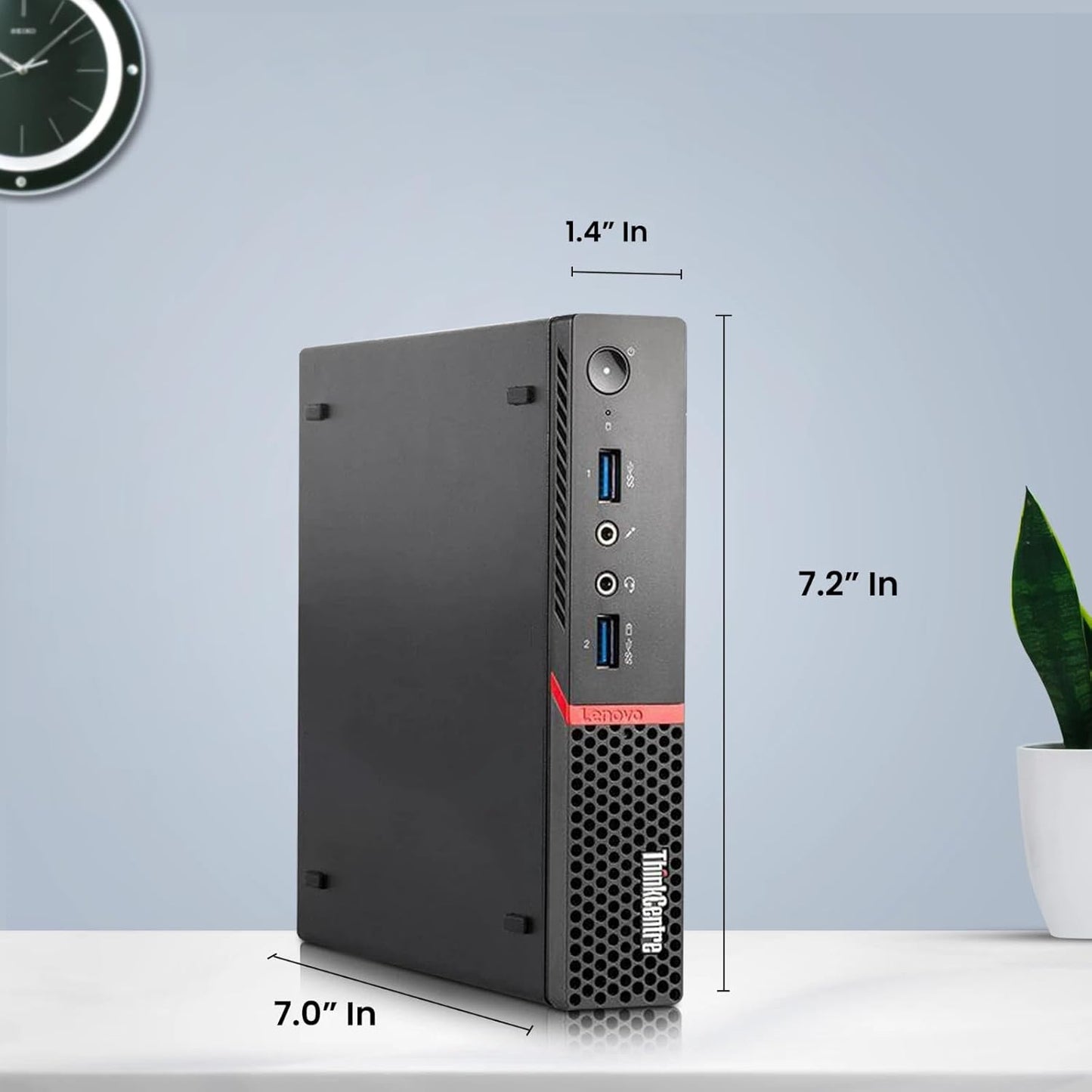 Lenovo ThinkCentre M700 Tiny Mini PC | Intel Core i5 6th Gen | 8GB RAM | 256GB SSD | Windows 10 Pro | WiFi | MS Office | VGA, DVI, HDMI & USB Ports | A+ Refurbished | 1 Year Warranty