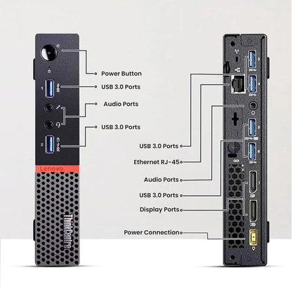 Lenovo ThinkCentre M700 Tiny Mini PC | Intel Core i5 6th Gen | 8GB RAM | 256GB SSD | Windows 10 Pro | WiFi | MS Office | VGA, DVI, HDMI & USB Ports | A+ Refurbished | 1 Year Warranty