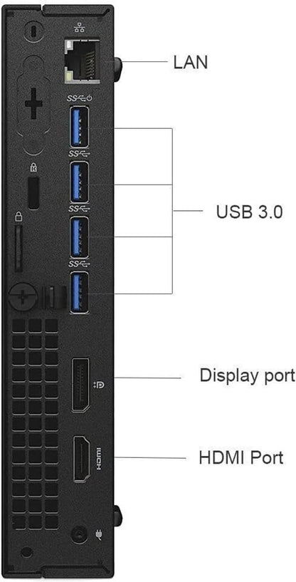 Dell OptiPlex Tiny Mini PC | Intel Core i5 6th Gen | 4GB DDR4 RAM | 128GB SSD | Windows 10 Pro | WiFi | MS Office | VGA/DVI/HDMI/USB Connectivity | Ultra Compact Business Desktop | A+ Refurbished | 1 Year Seller Warranty